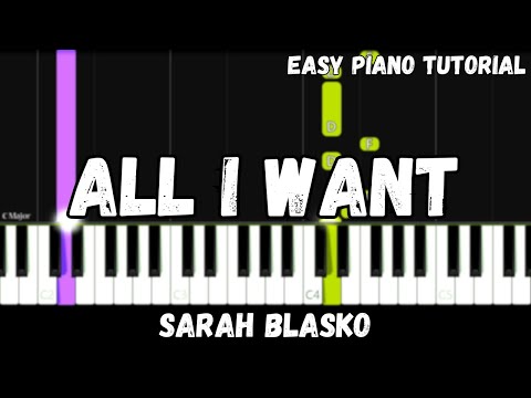 Sarah Blasko - All I Want (Easy Piano Tutorial)