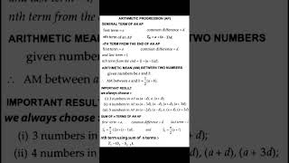 Basic Formulae of Arithmetic progression #formulas #mathclub #shorts