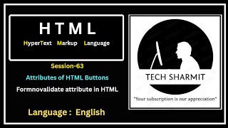 Attributes of HTML Button Tag |  formnovalidate Attribute  (Session-63)