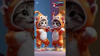 kittens wearing monkey dancing​#បទកំពុងល្បីខ្លាំងក្នុងtik #shortvideoyoutube  #subscribemychannel