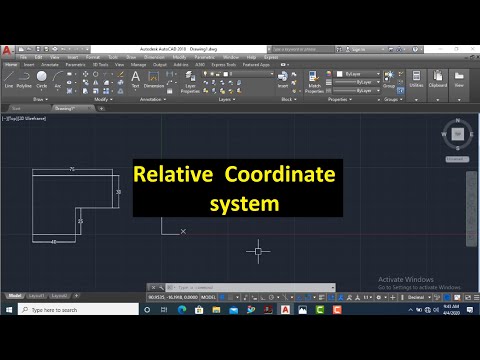 Relative Coordinate system in AutoCAD