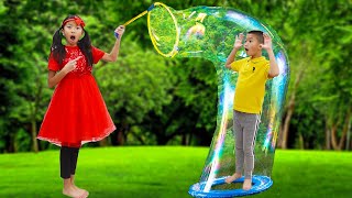 Wendy Pretend Play with Giant Bubbles | Fun Bubble Toys for Kids