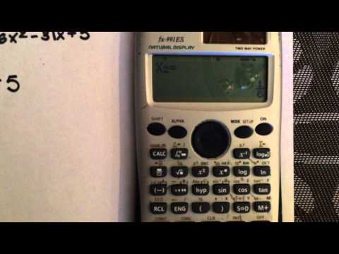 Factoring  quadratic equations using a calculator (Casio fx-991ES)