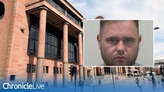 A Gateshead man attacked his ex with car jack after ramming a vehicle carrying their baby.