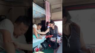 beautiful couple Hard working driving job. #driving #truckdriving  #truckdrivingjobs #shorts