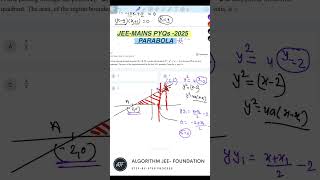 JEE MAINS 2025 PYQS || PARABOLA || CONIC SECTION || Mathematics #jeepyq #exam #jeeproblems #iitjee