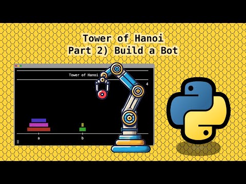 Build a bot to solve "Tower of Hanoi" [Part 2]  #pythontutorial #learnpython #gamecoding