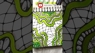 Easy Zendoodle Art in Green #zentangleinspired #zentangle #doodle #zendoodleart #zendoodle #drawing