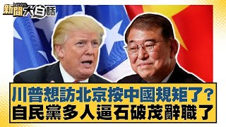 川普想訪北京按中國規矩了？自民黨多人逼石破茂辭職了【#新聞大白話】20250722-5｜#賴岳謙#苑舉正#栗正傑