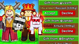 Begging YOUTUBERS For ADMIN Pets In Grow a Garden..