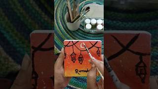 mini canvas painting | ramadan decorations| #canvaspainting #ramadan #dayinmylife #canvasart