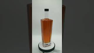 Custom Fancy Round Transparent Glass Vodka Bottle With Lid 750ml Absolute Glass Bottle