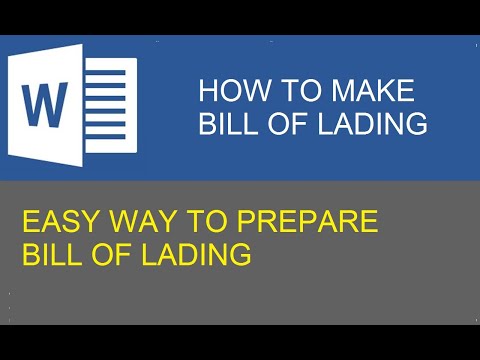 How to make Bill Of Lading || How to prepare Bill of Lading || Explained in Urdu - Hindhi