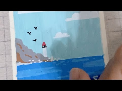 丙烯马克笔｜涂鸦画画｜凉凉的海边