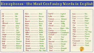 300+ Commonly Confused Homophones in English from A to Z