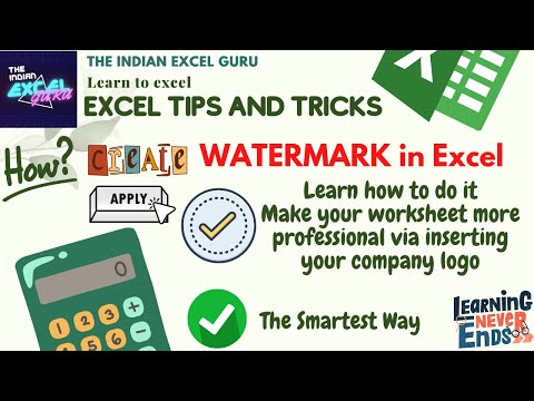 How to Insert Watermark in Microsoft Excel | Learn Excel | Excel Tips and Tricks