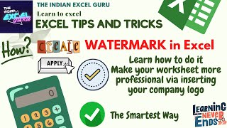 How to Insert Watermark in Microsoft Excel | Learn Excel | Excel Tips and Tricks