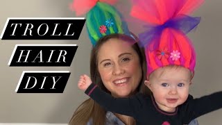 DIY Troll Hair #shorts #trolls #diy #simplediy #tulle #trollsworldtour #trollsparty #trollsmovie