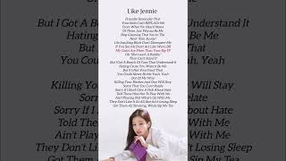 JENNIE - Like Jennie english version lyrics #blackpink #jennie #likejennie