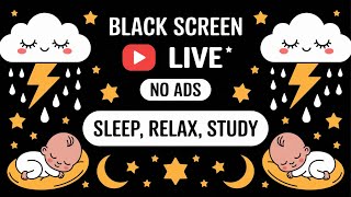 🔴 Heavy Rain and Thunder Sounds for Sleeping - Black Screen | Peaceful Rainstorm for Better Sleep 1
