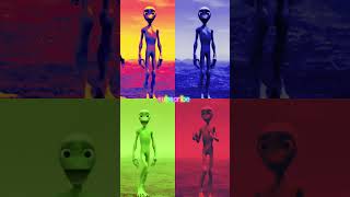 Alien Dance Yellow 👽 VS Alien Red VS Alien Blue #shorts #aliendance #dametucosita #greenalien