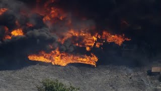 Crews battling fast-moving brush fire in Antioch-WATCH LIVE