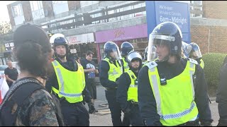 Riot Police in action at The Bell Hotel