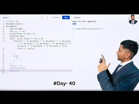 C program to delete the vowels from a string