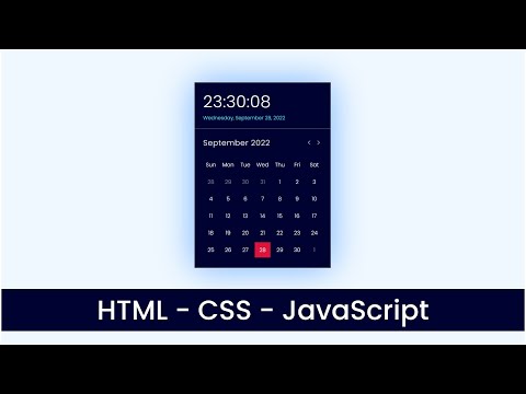 Calendar Clock App with HTML CSS & JavaScript