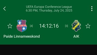 🟥LIVE::::: Paide Linnameeskond - AIK - UEFA EUROPA CONFERENCE LEAGUE :