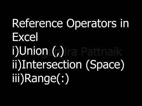 Reference Operators in Excel