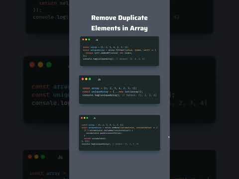 ❌ Javascript Duplicate Elements Remove😎🤏🏻 #coding #javascript #shorts