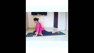 Hanumanasana , Eka Pada Rajakapotasana variation and Eka Pada Rajakapotasana