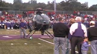 EHSports.com - A Hamilton County Sherrif's Helicopter Lands Before the Game