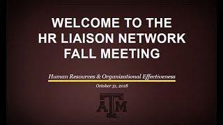 HR Liaisons Network  Fall Meeting -  10-31-2018