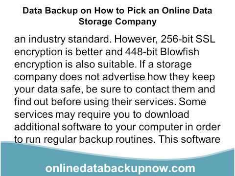 Data Backup on How to Pick an Online Data Storage Company.wmv