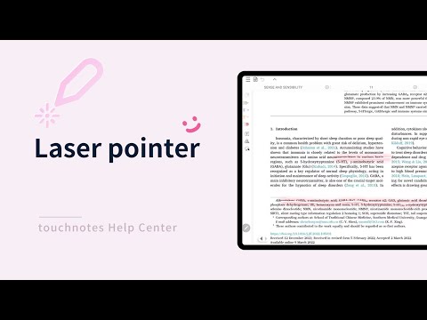 How to use laser pointer in touchnotes?
