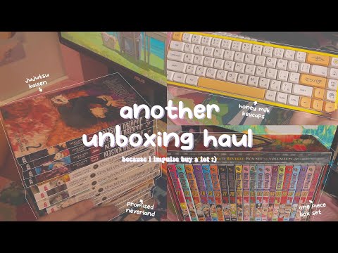 📚 unboxing haul // one piece box set 4, rightstuf manga haul + honey milk keycaps