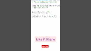 Remove Duplicates from Array #shorts