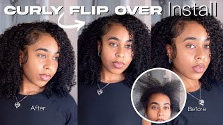 CURLY FLIPOVER QUICKWEAVE WITH 2 BUNDLES & MINIMAL LEAVEOUT FT. @curlsqueenofficial