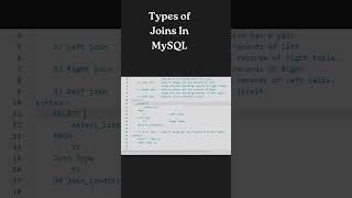 Types of joins in MySQL | #mysql  #mysqltutorials  #sqlinterviewquestionsandanswersforexperienced