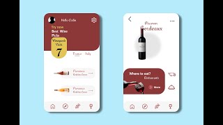 Interface design for a restaurant that serves wine. UI/UX design!