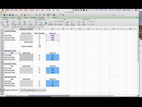 Two-Stage Stochastic Optimization in Excel: An Airline Yield Management Example