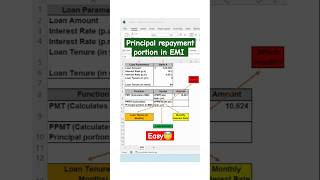 Excel Tip # 7 - Principal portion in EMI in excel in 60 seconds! Using PPMT Function #excel #emi