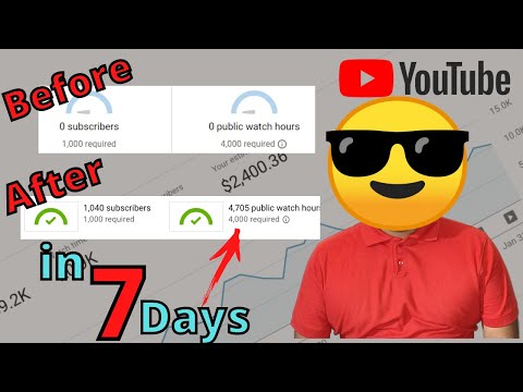 How to get 4000 hours watch time in 7 days | 4000 watch hours hack for youtube partner program | LRZ