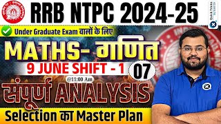 RRB NTPC 2024-25 | 9 June(Shift-1) | Maths Graduate Level Paper Analysis | NTPC Maths by Sahil sir