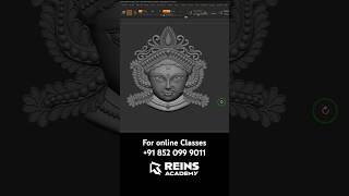 Durga matha Digital Sculpting ZBrush Temple jewellery CAD Design #vishalrein #reinsacademy