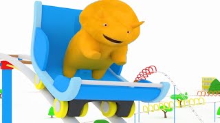 坐过山车和恐龙戴诺学习颜色 🎢 幼儿教育卡通 👶 Learn Colors in the Roller Coaster with Dino the Dinosaur
