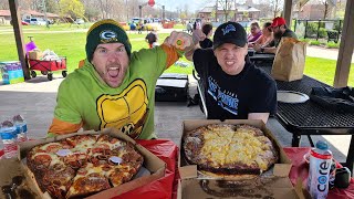 MICHIGAN'S BIGGEST DEEP DISH PIZZA CHALLENGE | MAN VS. FOOD