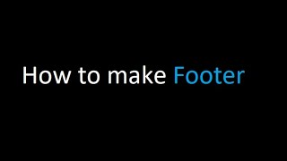 How to make Footer in html and Css #footer #html5  #css #website